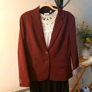 New York & Co Burgundy Blazer/Suit Jacket size 16